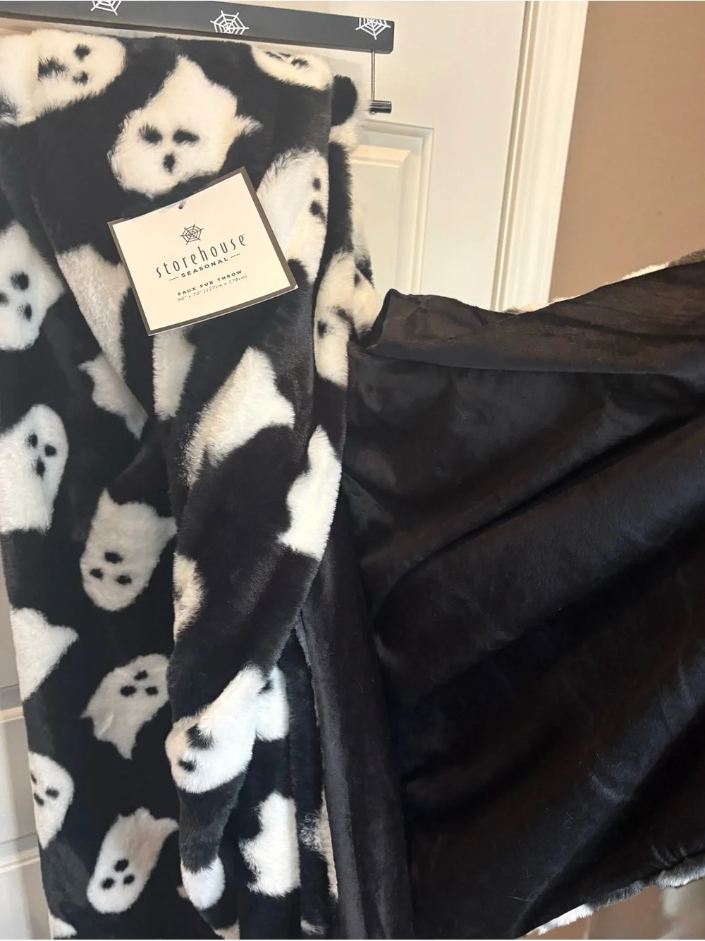 Storehouse Seasonal Ghost Faux Fur Throw 50” x 70”